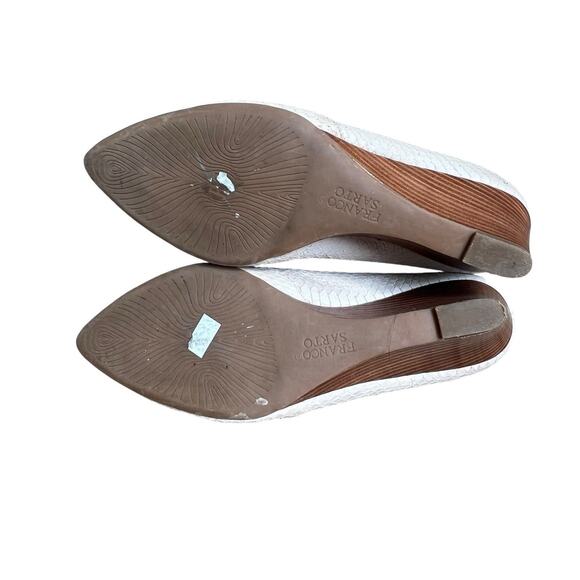 Franco Sarto Frankie Taupe Greige Reptile Wedge Pumps Size 7.5 - Picture 11 of 11